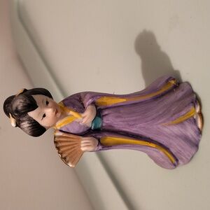 Vintage Jeffrey Snyder New York Bisque Porcelain Geisha Girl Bell Figurine